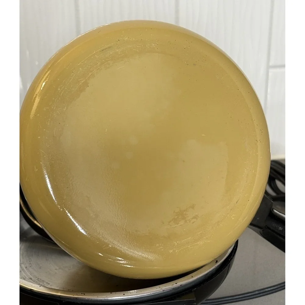 VTG Oster Electric Fondue Pot READ Mustard Yellow 701-01A 70s USA Tested Works